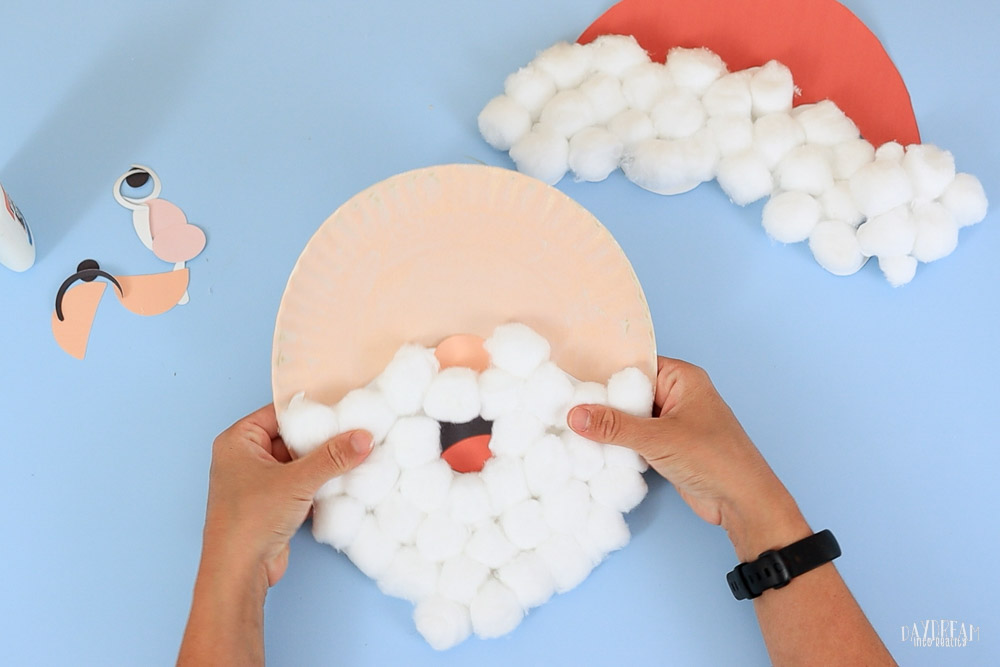 glue beard to paper plate