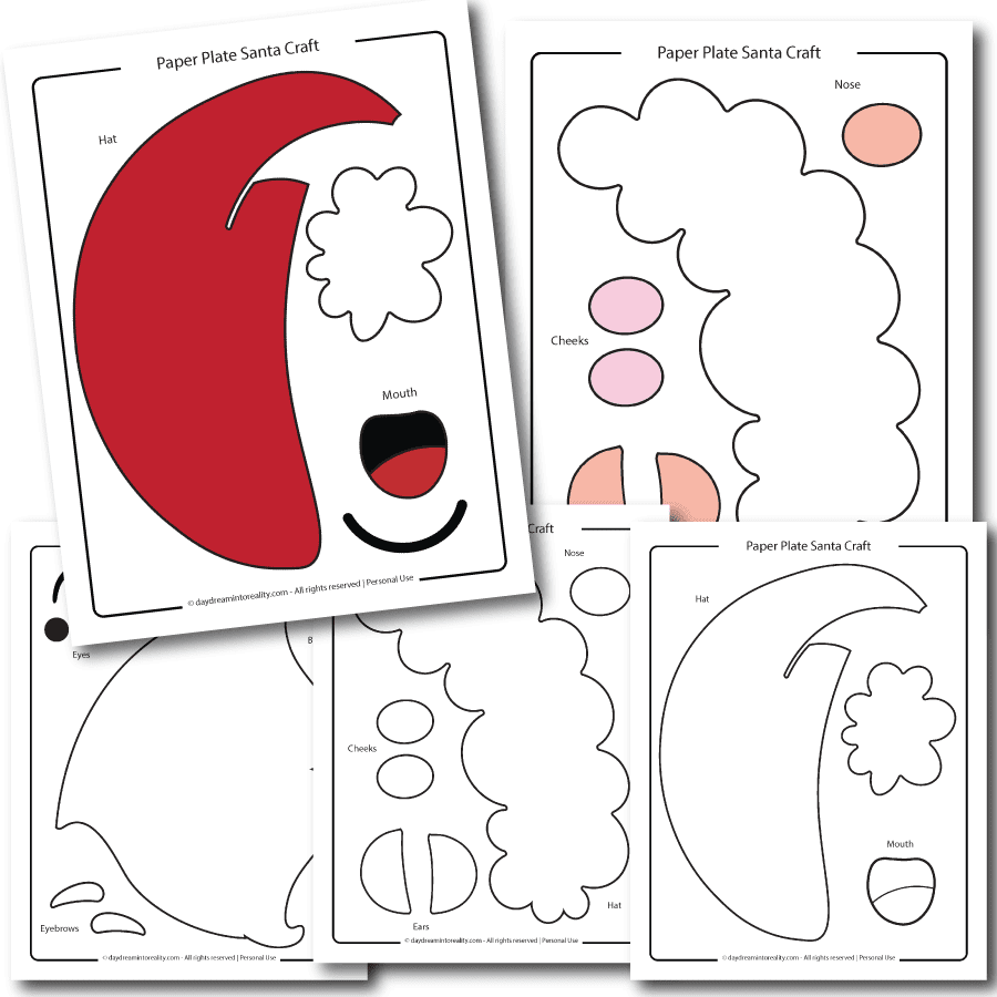 paper plate Santa craft free printable featured image