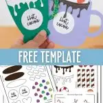 Pinterest image: paper hot cocoa craft for kids.