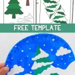 paper plate winter tree craft for kids - Pinterest image