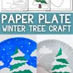 paper plate winter tree craft for kids - Pinterest image