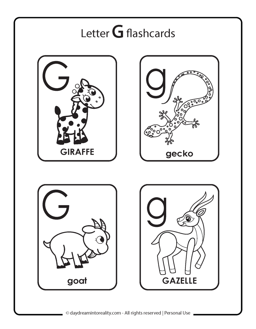 Letter G flashcards 1