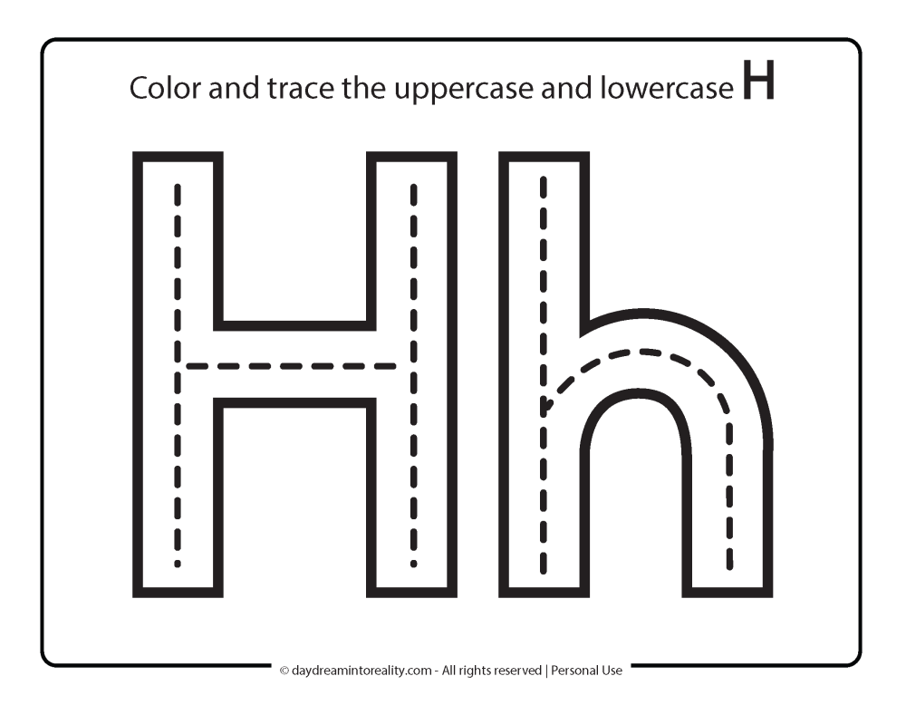 Letter H Free PDF Printable - letter tracing